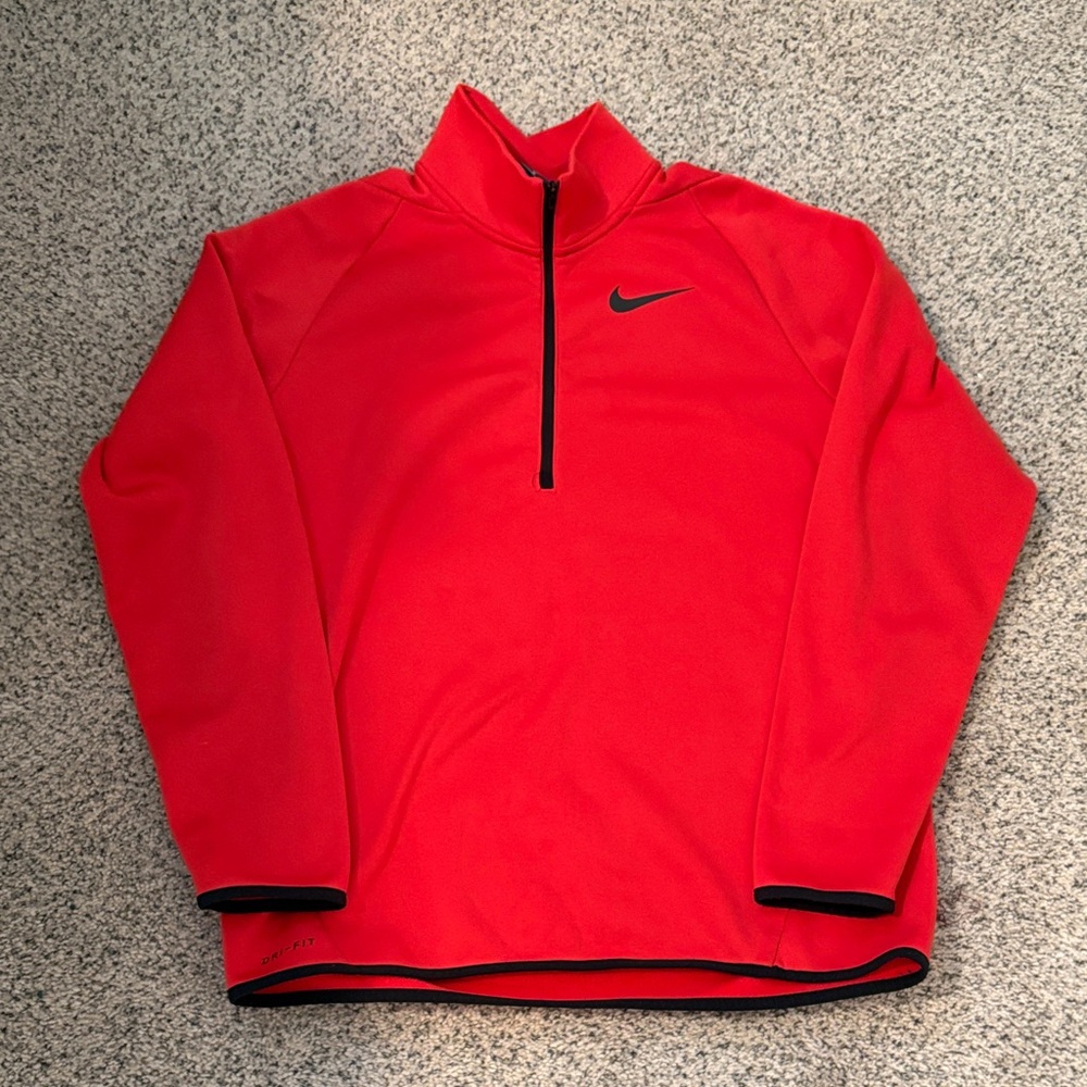 Dri-Fit Nike Bright Red Quarter- Zip Pullover